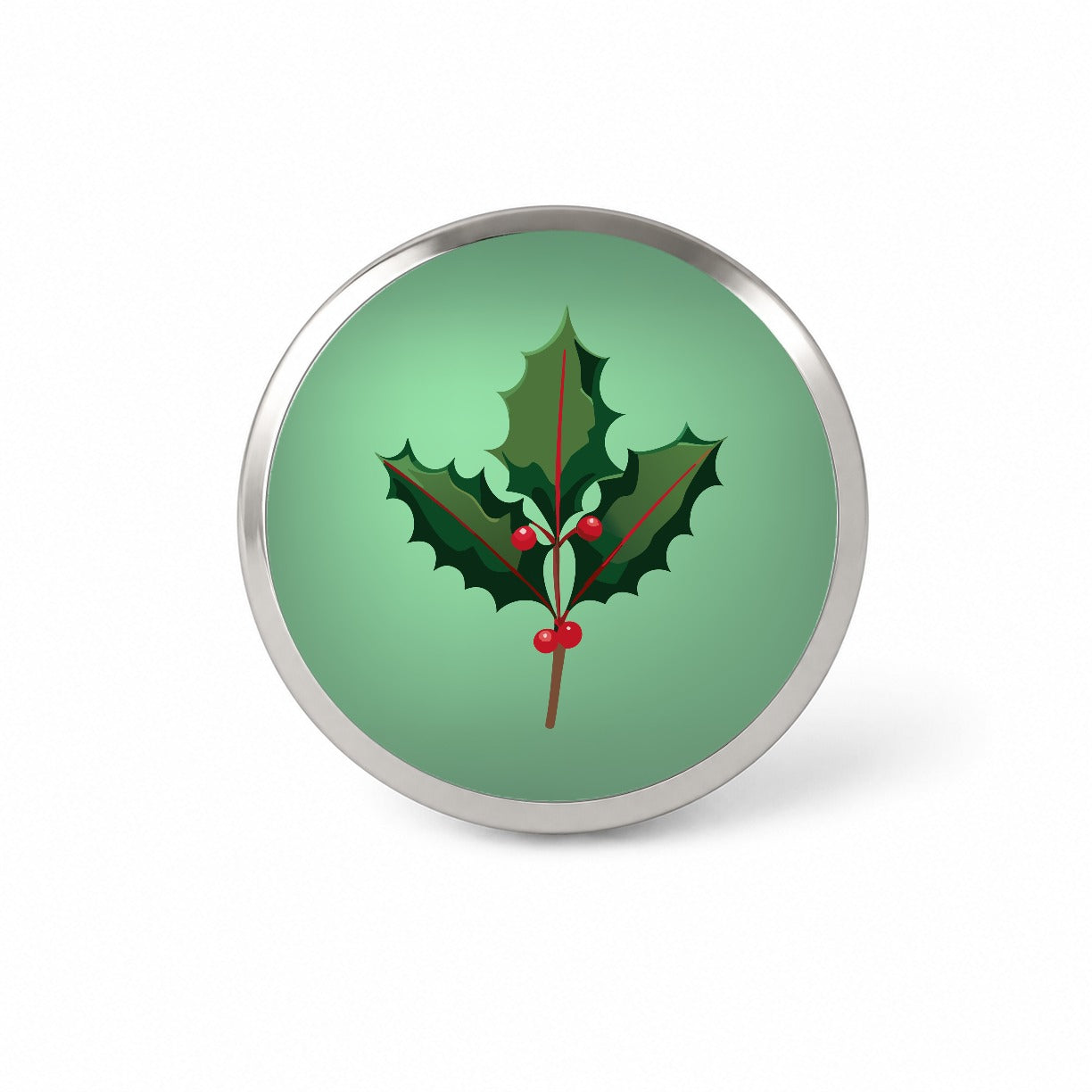 Holly Christmas Greenery Novelty Hat Backpack Lapel Pin