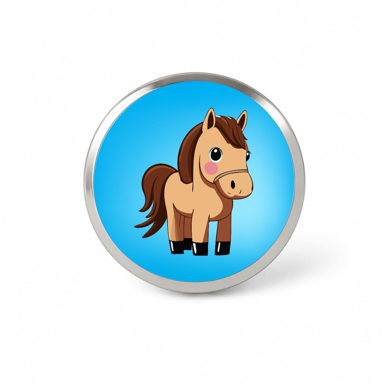 Horse Chibi Cute Standing Novelty Hat Backpack Lapel Pin