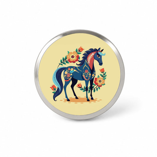 Horse Floral Flowers Cottagecore Country Western Novelty Hat Backpack Lapel Pin
