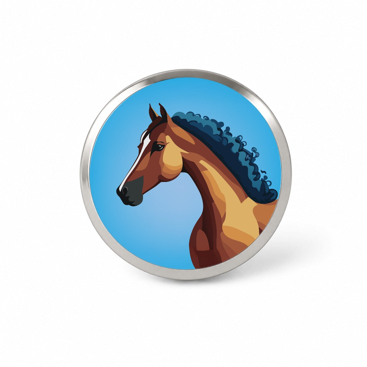 Horse Head Portrait Novelty Hat Backpack Lapel Pin