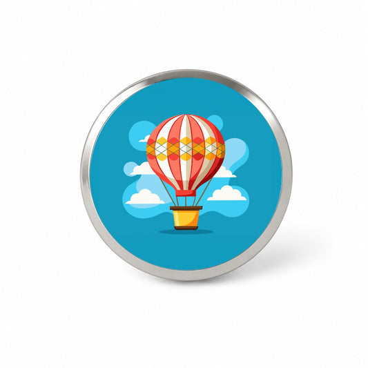 Hot Air Balloon in Sky Novelty Hat Backpack Lapel Pin