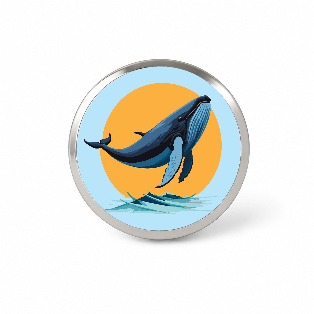 Humpback Whale Jumping Out of Water Novelty Hat Backpack Lapel Pin