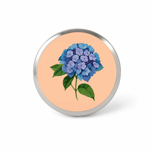 Hydrangea Flower Blue Novelty Hat Backpack Lapel Pin