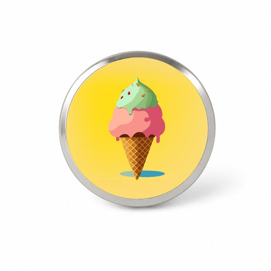 Ice Cream Cone Two Scoops Novelty Hat Backpack Lapel Pin