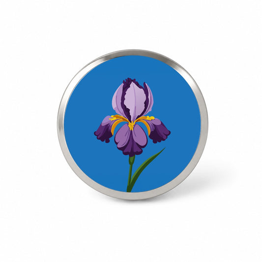 Iris Bearded Purple Flower Novelty Hat Backpack Lapel Pin