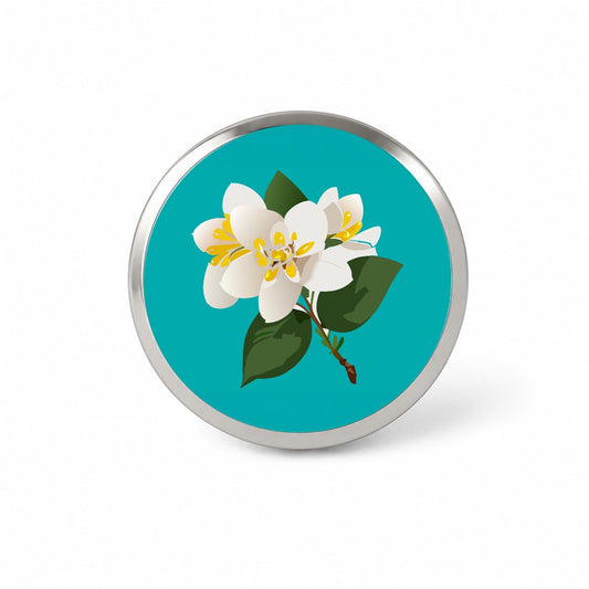 Jasmine White Flowers Novelty Hat Backpack Lapel Pin
