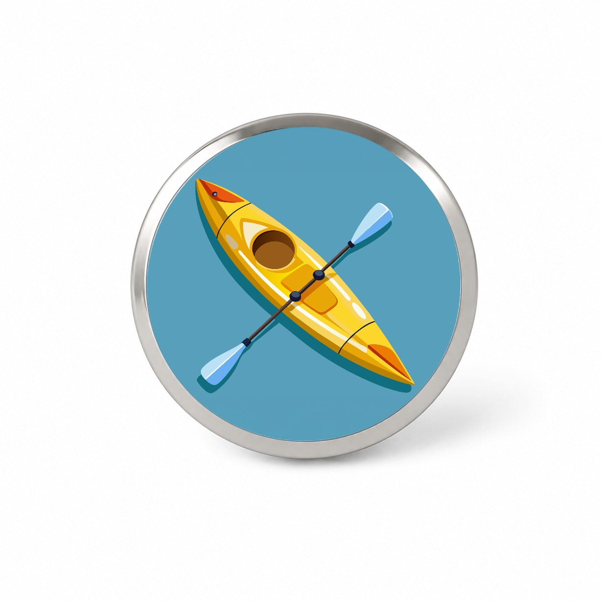 Kayak Kayaking Yellow Novelty Hat Backpack Lapel Pin