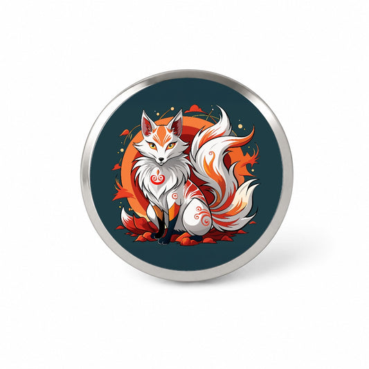 Kitsune Fox Japanese Folklore Novelty Hat Backpack Lapel Pin