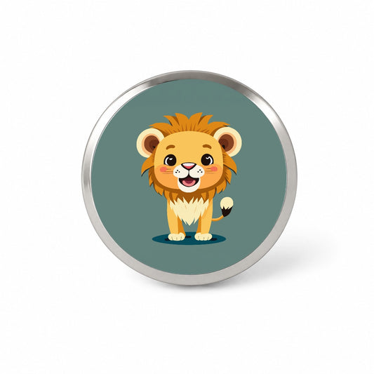 Lion Baby Smiling Standing Novelty Hat Backpack Lapel Pin