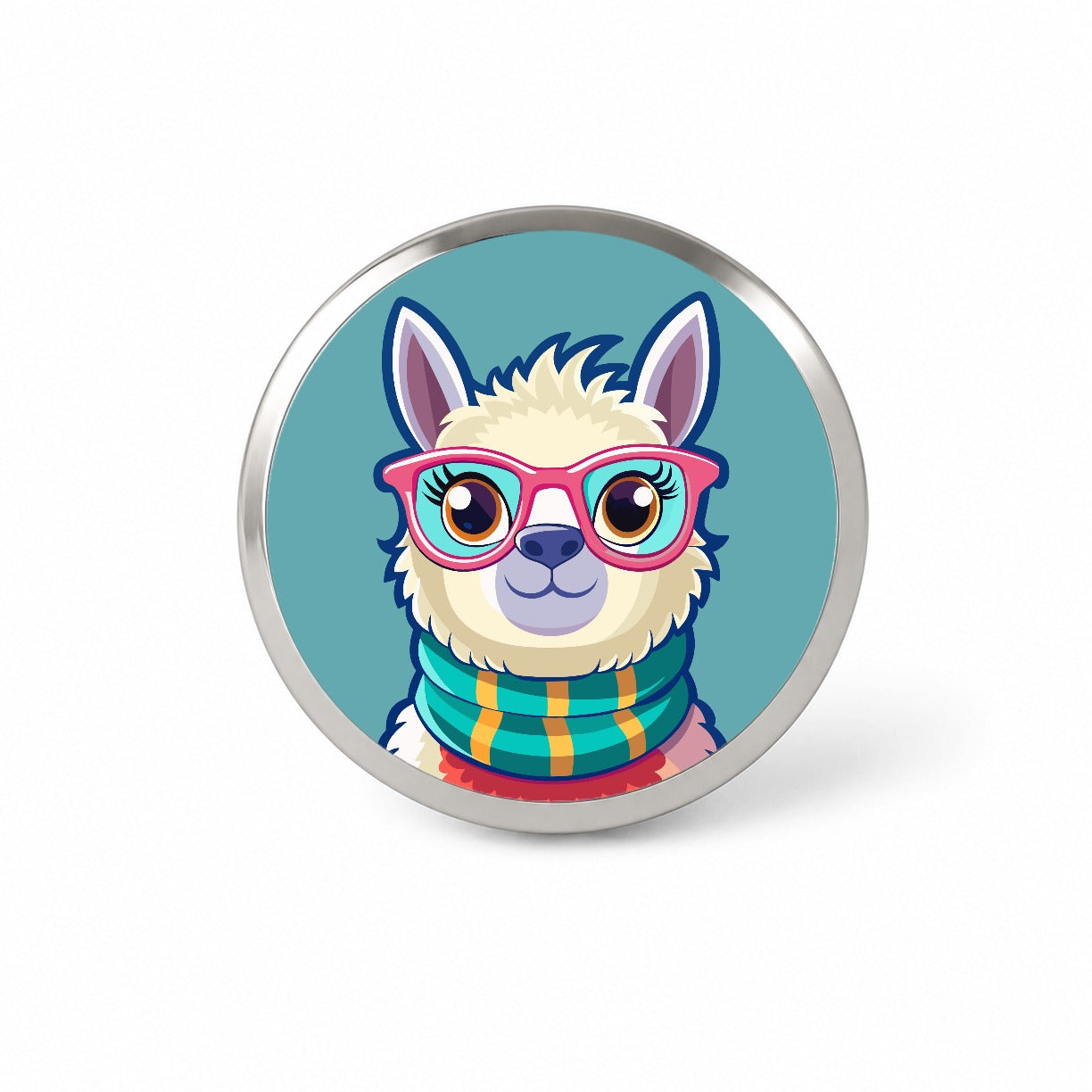 Llama Cute Wearing Glasses Novelty Hat Backpack Lapel Pin