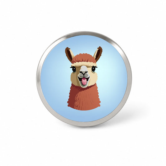 Llama Tongue Sticking Out Novelty Hat Backpack Lapel Pin