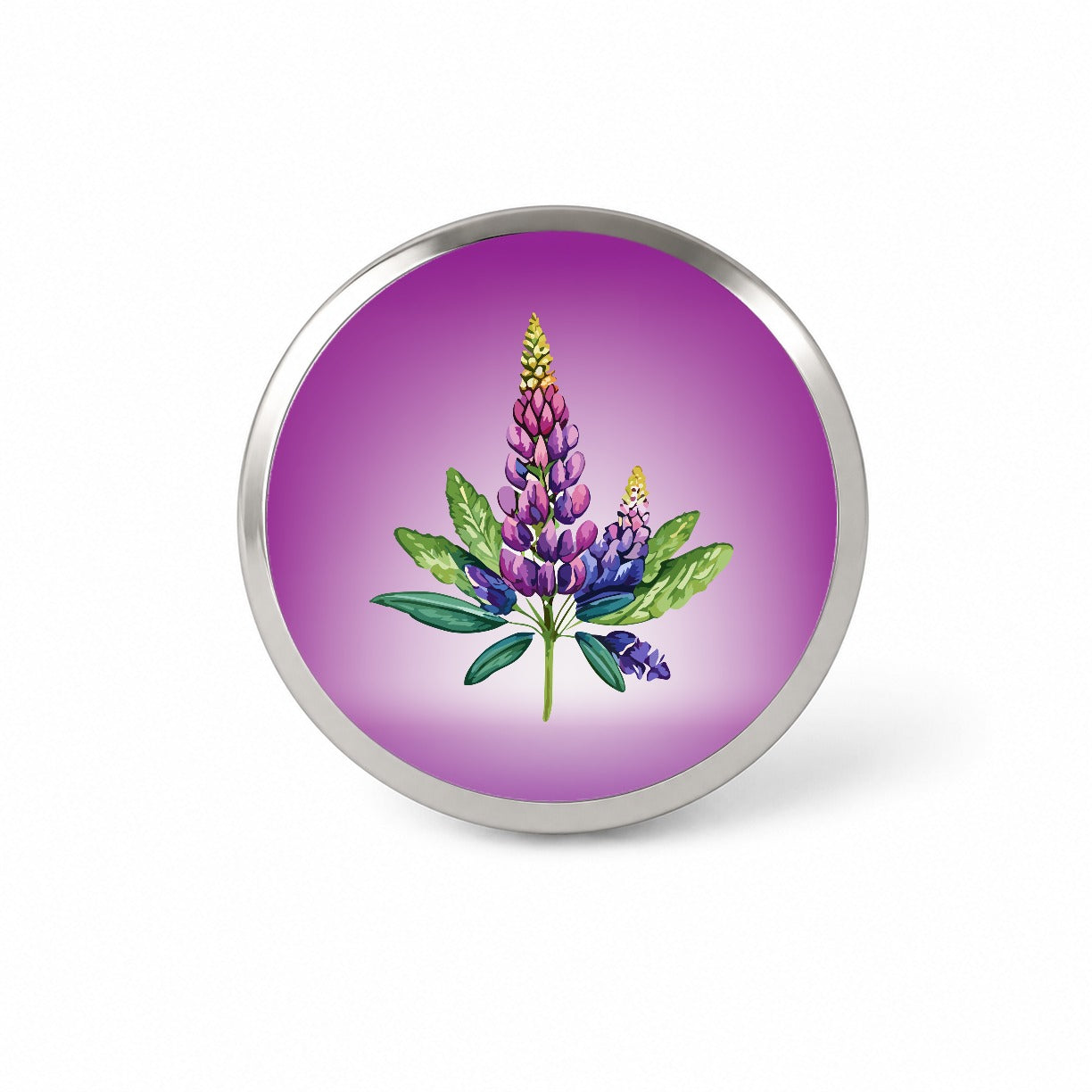 Lupine Plant Flower Watercolor Novelty Hat Backpack Lapel Pin
