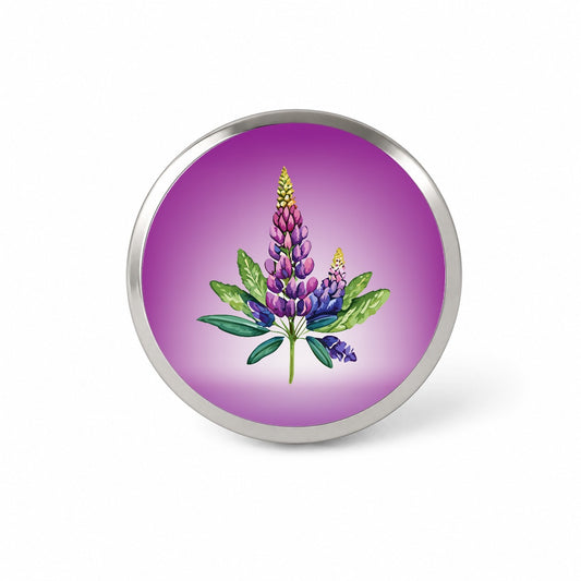 Lupine Plant Flower Watercolor Novelty Hat Backpack Lapel Pin