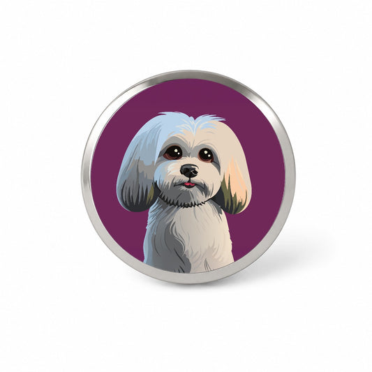 Maltese Dog Cute Novelty Hat Backpack Lapel Pin