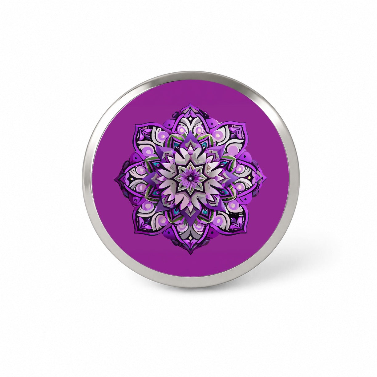 Mandala Purple Novelty Hat Backpack Lapel Pin