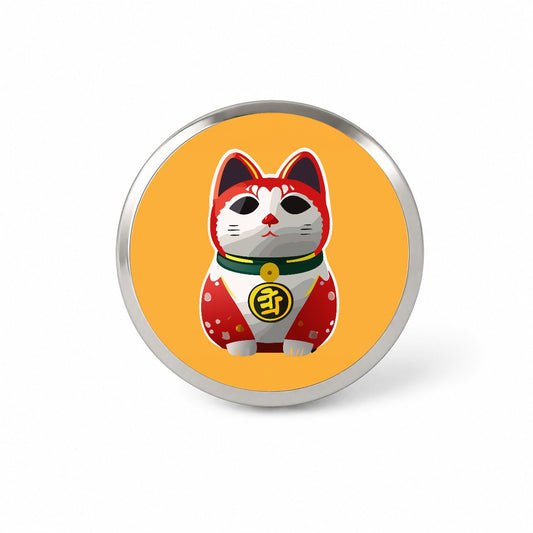 Maneki Neko Lucky Cat Novelty Hat Backpack Lapel Pin