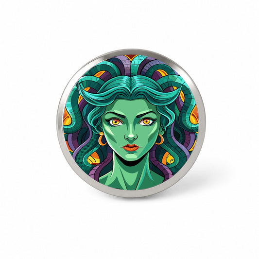 Medusa Gorgon Snake Hair Greek Mythology Novelty Hat Backpack Lapel Pin