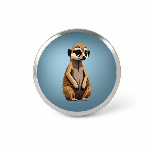Meerkat Small Mongoose Sitting Novelty Hat Backpack Lapel Pin