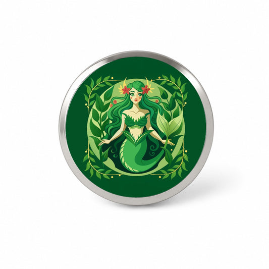Mermaid Botanical Art Nouveau Novelty Hat Backpack Lapel Pin