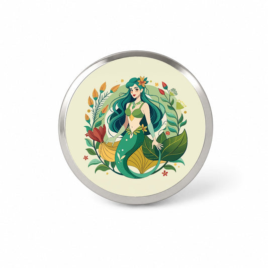 Mermaid Under Sea Botanical Art Nouveau Novelty Hat Backpack Lapel Pin