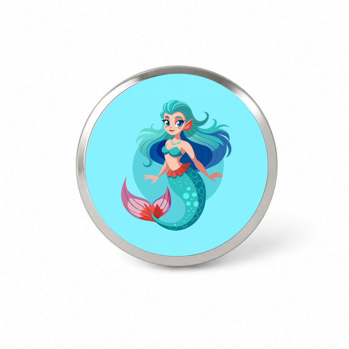 Mermaid with Blue Hair Novelty Hat Backpack Lapel Pin