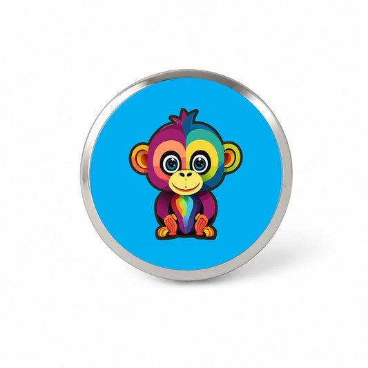 Monkey Colorful Rainbow Novelty Hat Backpack Lapel Pin