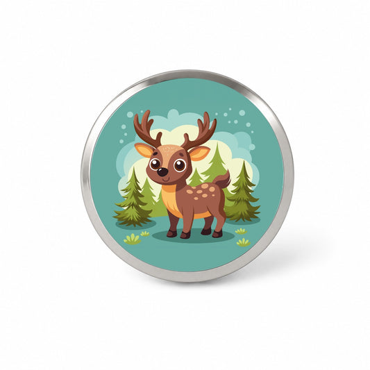 Moose Cute in Forest Novelty Hat Backpack Lapel Pin