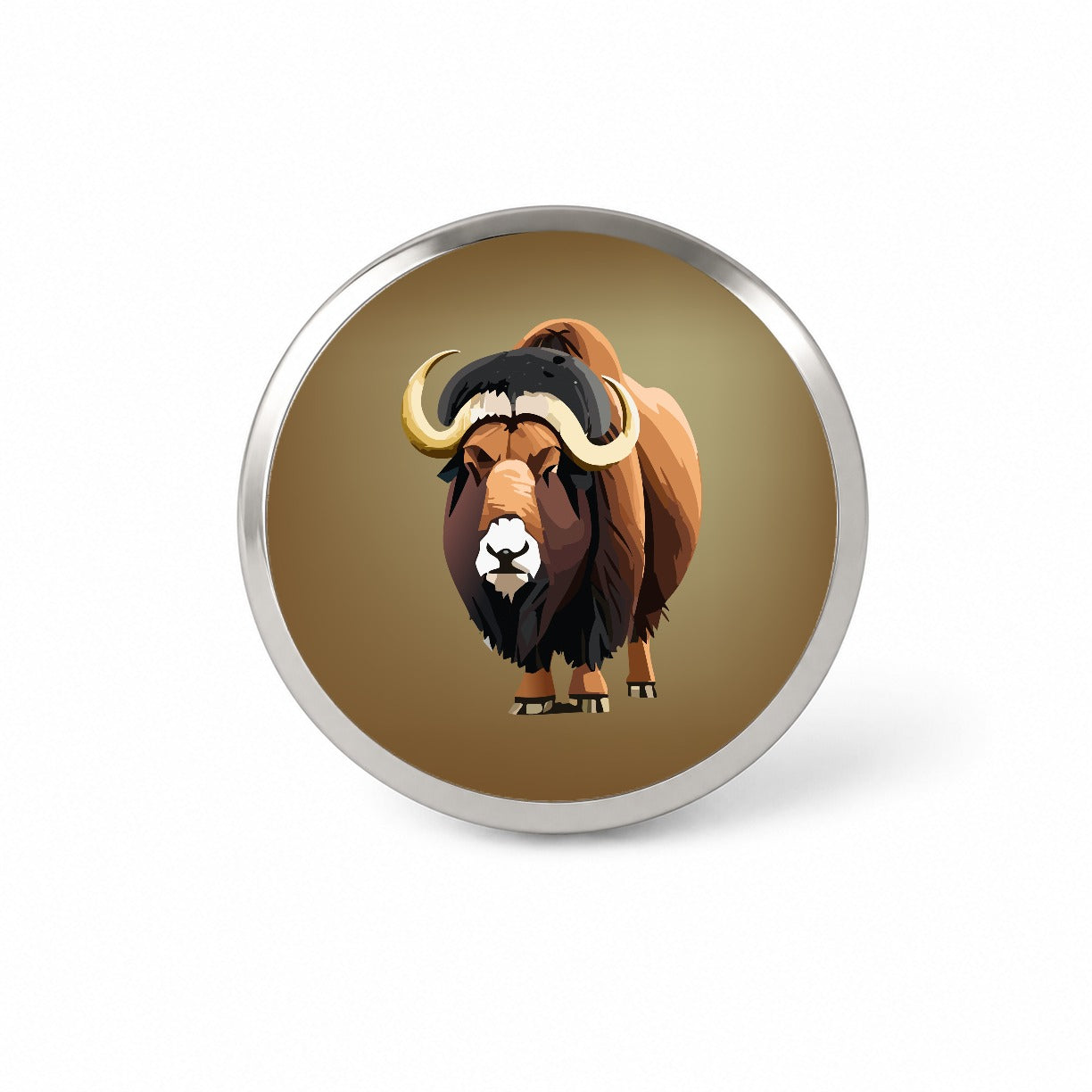 Muskox Musk Ox Shaggy Arctic Animal Novelty Hat Backpack Lapel Pin
