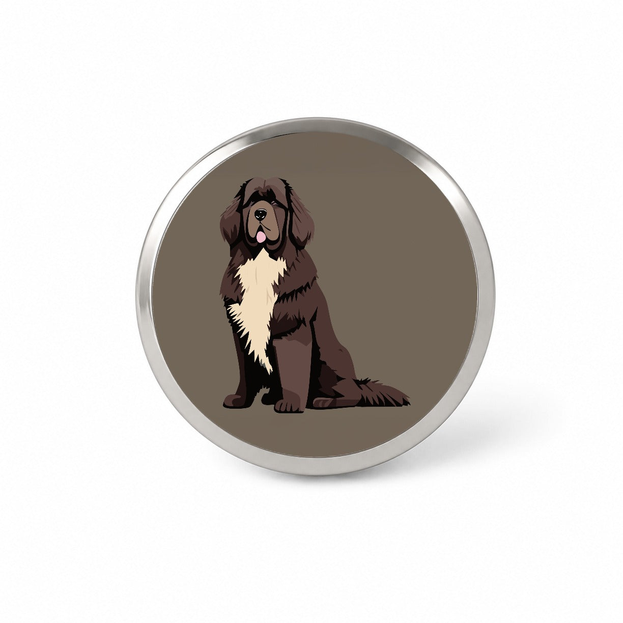 Newfoundland Dog Sitting Novelty Hat Backpack Lapel Pin