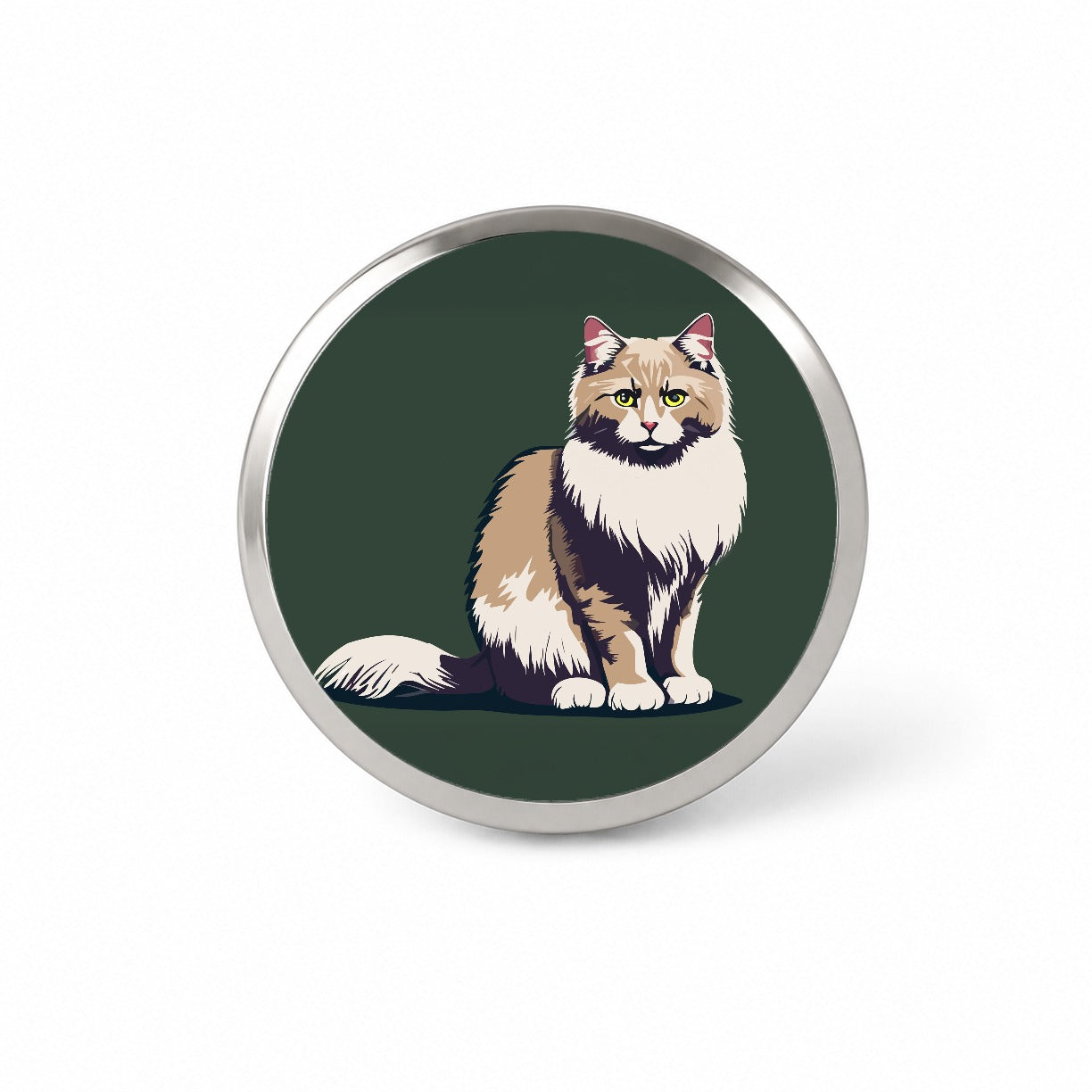 Norwegian Forest Cat Sitting Novelty Hat Backpack Lapel Pin