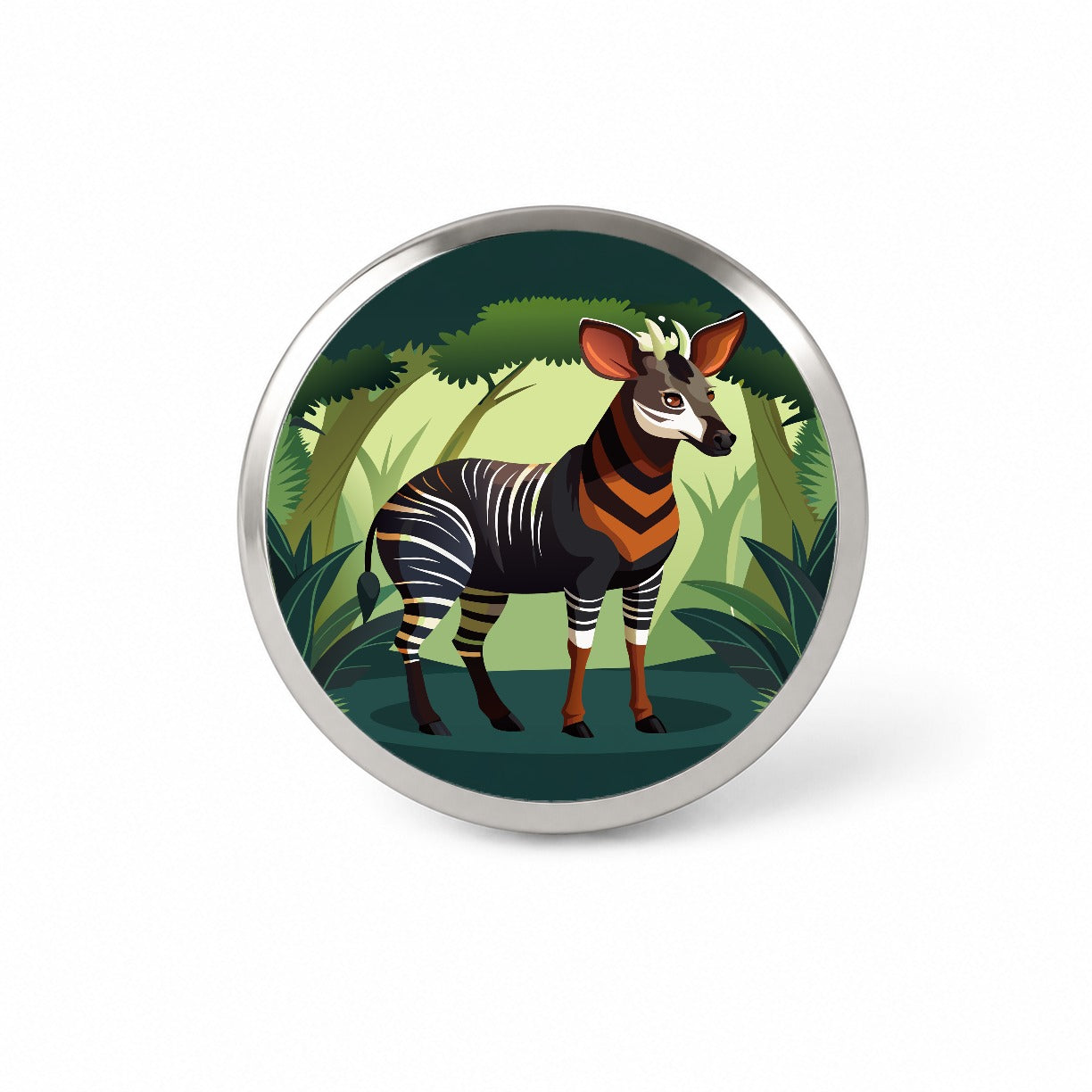 Okapi Forest Zebra Giraffe Novelty Hat Backpack Lapel Pin