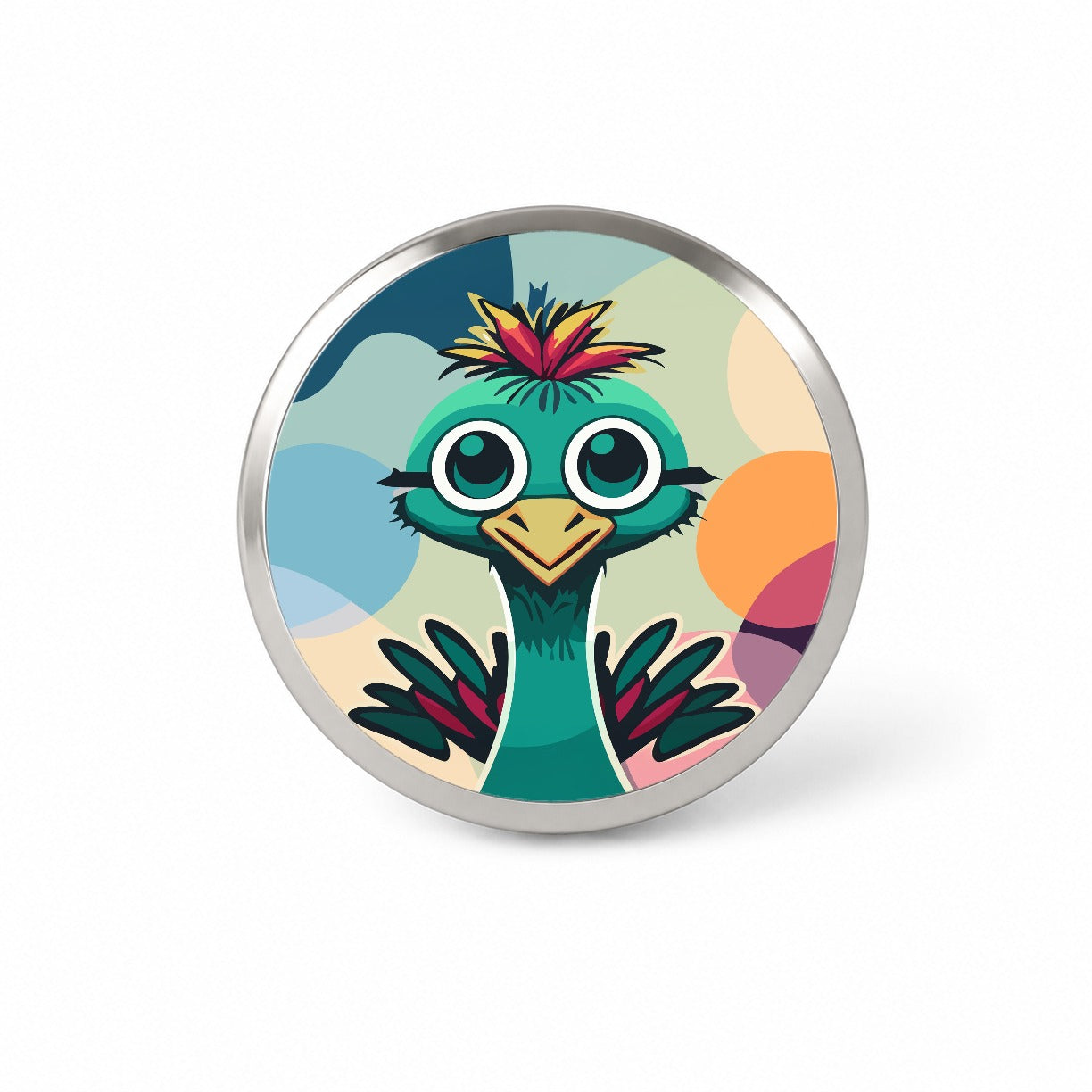Ostrich Cute Head Novelty Hat Backpack Lapel Pin