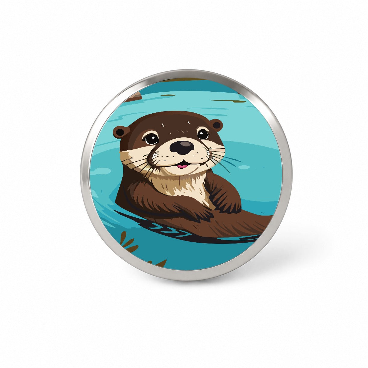 Otter Cute Swimming in Water Novelty Hat Backpack Lapel Pin