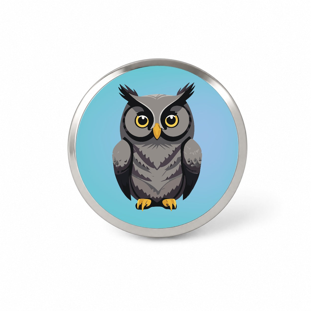 Owl Gray Staring Novelty Hat Backpack Lapel Pin