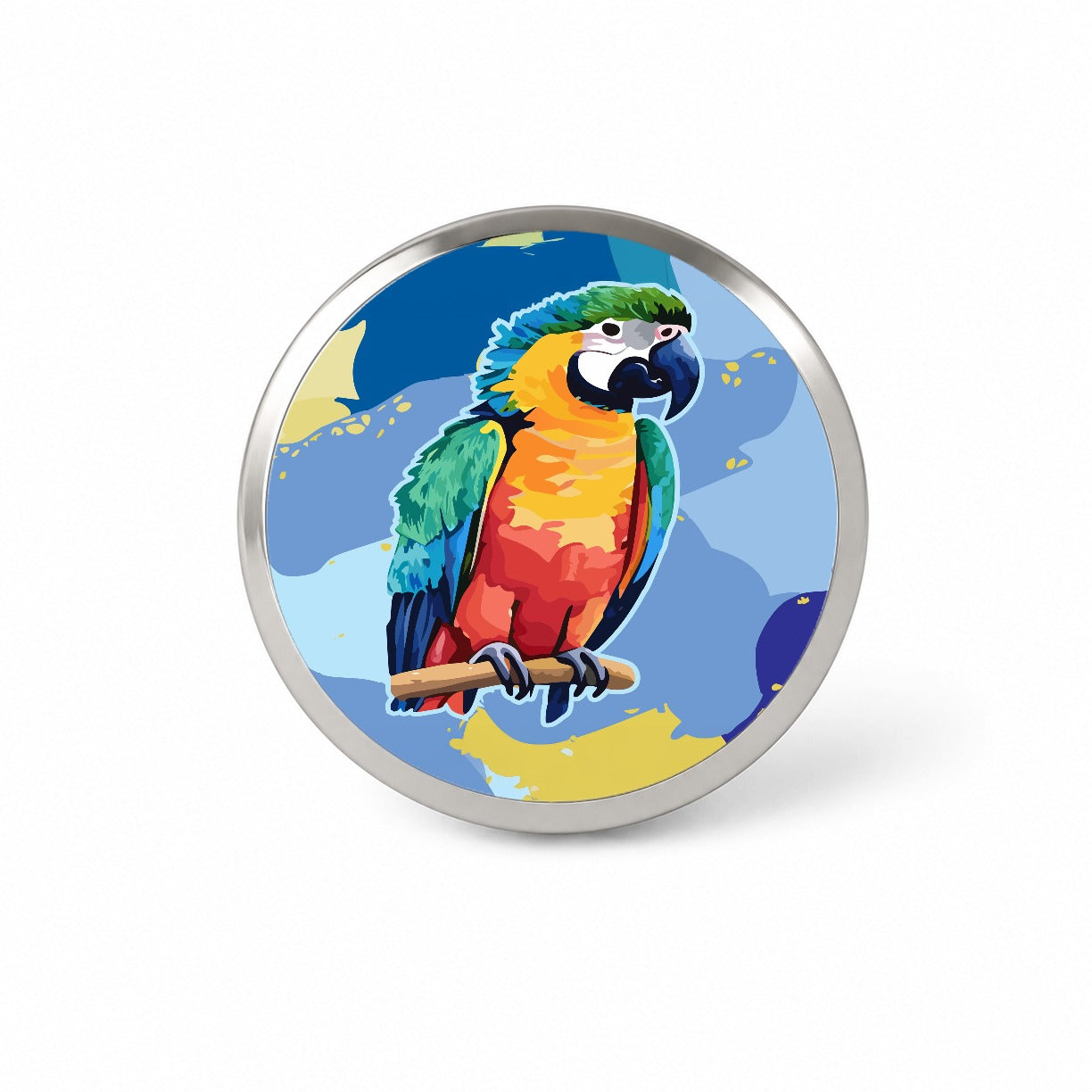 Parrot Bird Colorful Watercolor Novelty Hat Backpack Lapel Pin