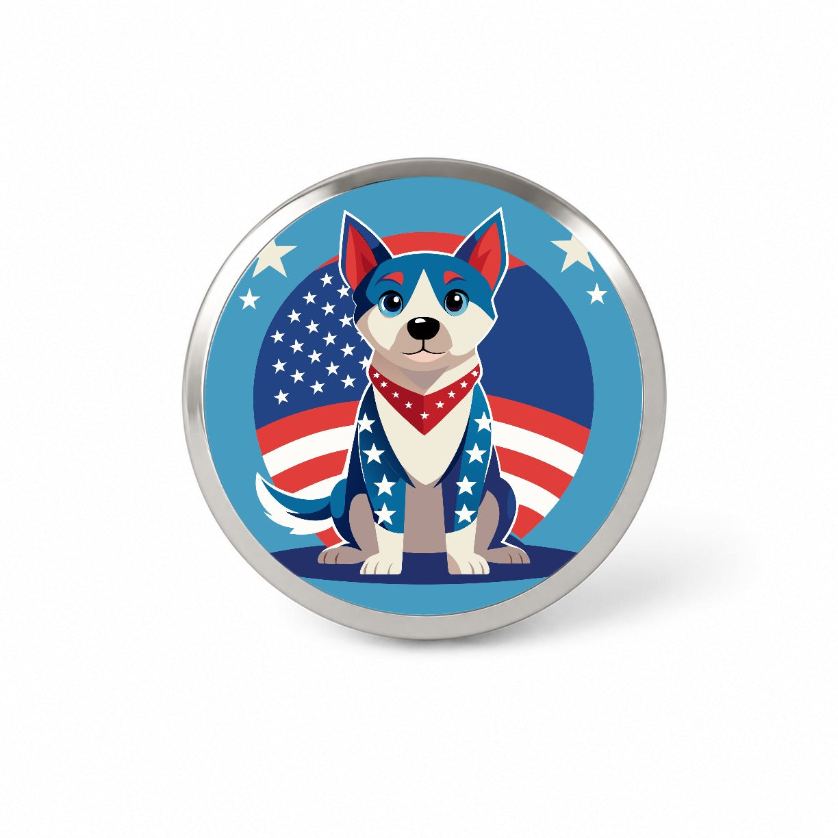 Patriotic Dog USA Novelty Hat Backpack Lapel Pin