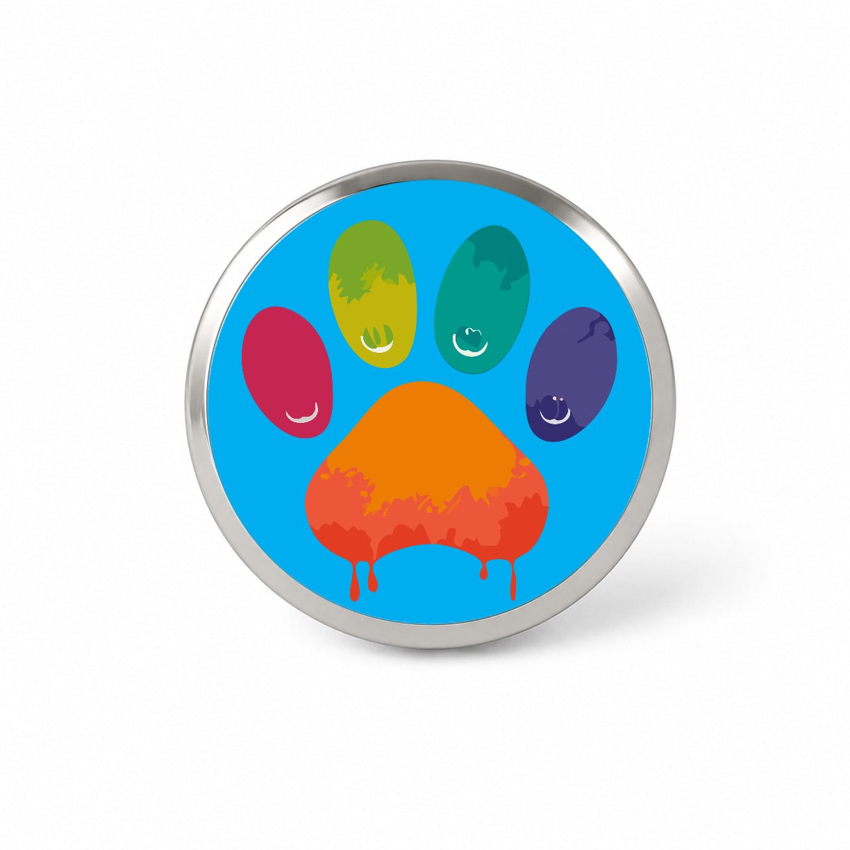 Paw Print Rainbow Dogs Cats Novelty Hat Backpack Lapel Pin