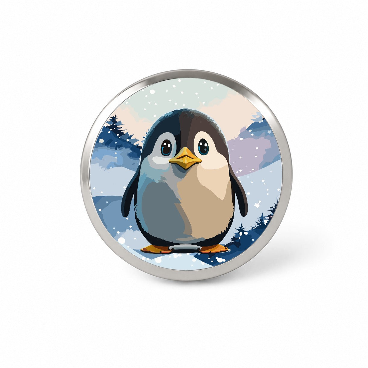 Penguin Staring Novelty Hat Backpack Lapel Pin