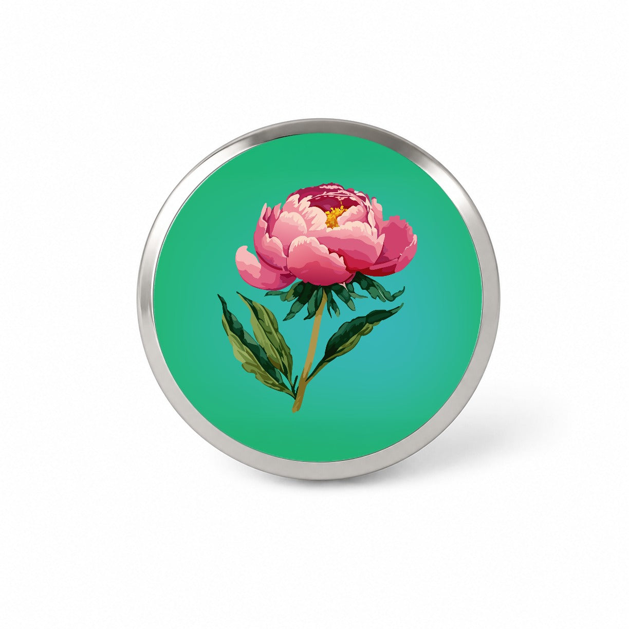 Peony Pink Flower Watercolor Novelty Hat Backpack Lapel Pin
