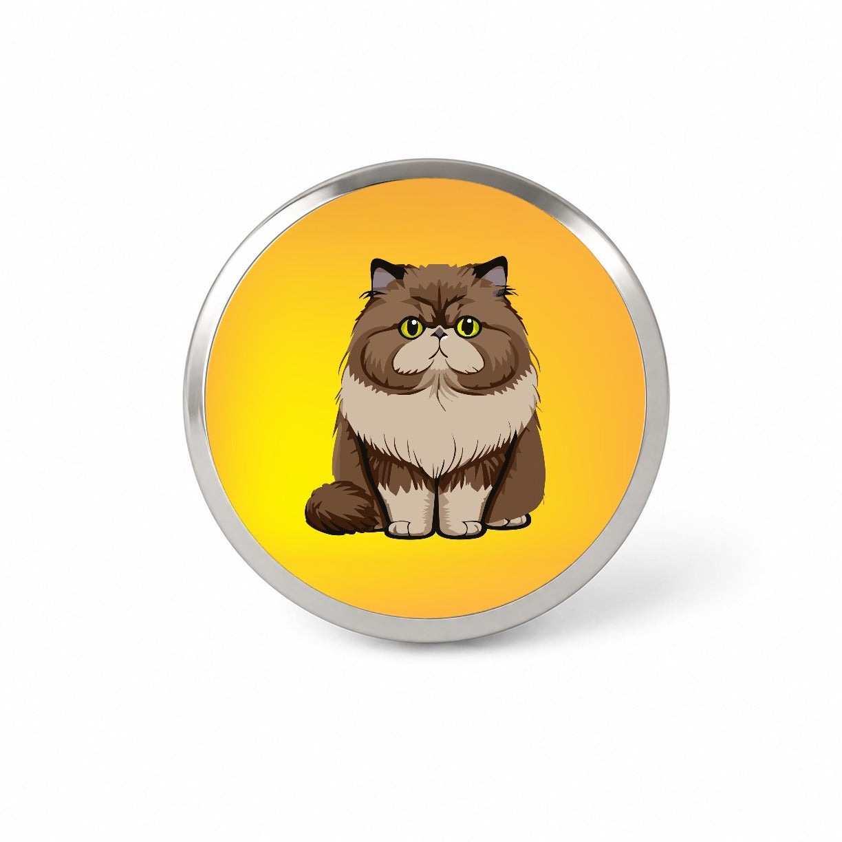 Persian Cat Sitting Novelty Hat Backpack Lapel Pin
