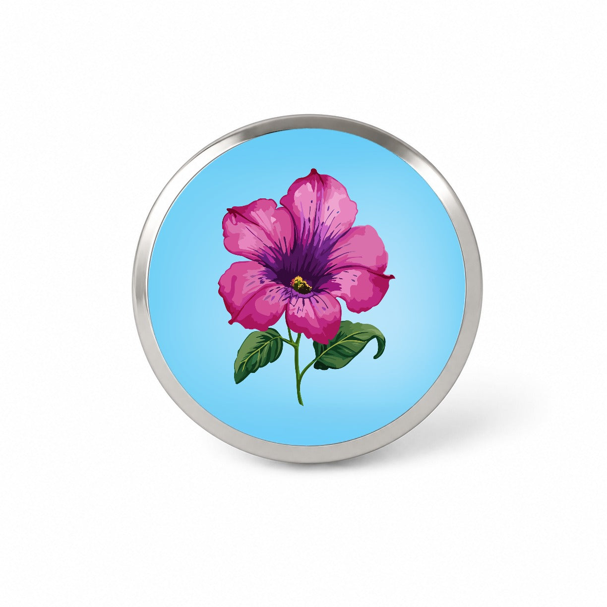 Petunia Flower Watercolor Pink Novelty Hat Backpack Lapel Pin