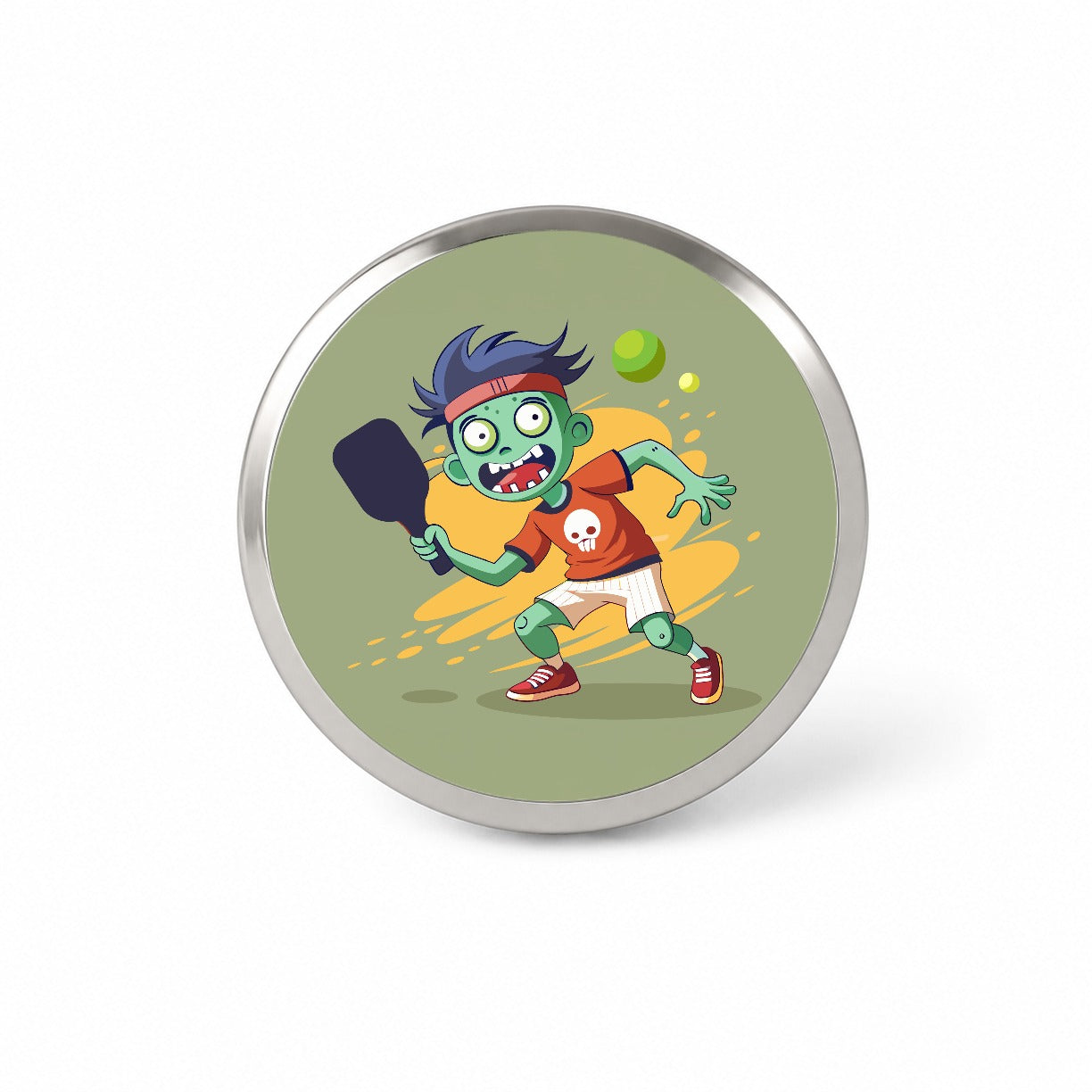 Pickleball Zombie Novelty Hat Backpack Lapel Pin
