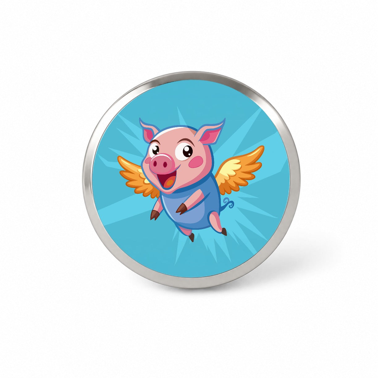 Pig Flying Silly Funny Novelty Hat Backpack Lapel Pin