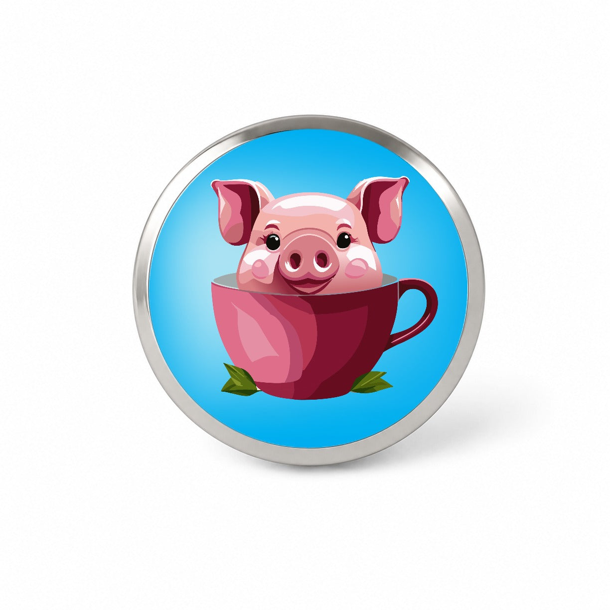Pig Teacup Novelty Hat Backpack Lapel Pin