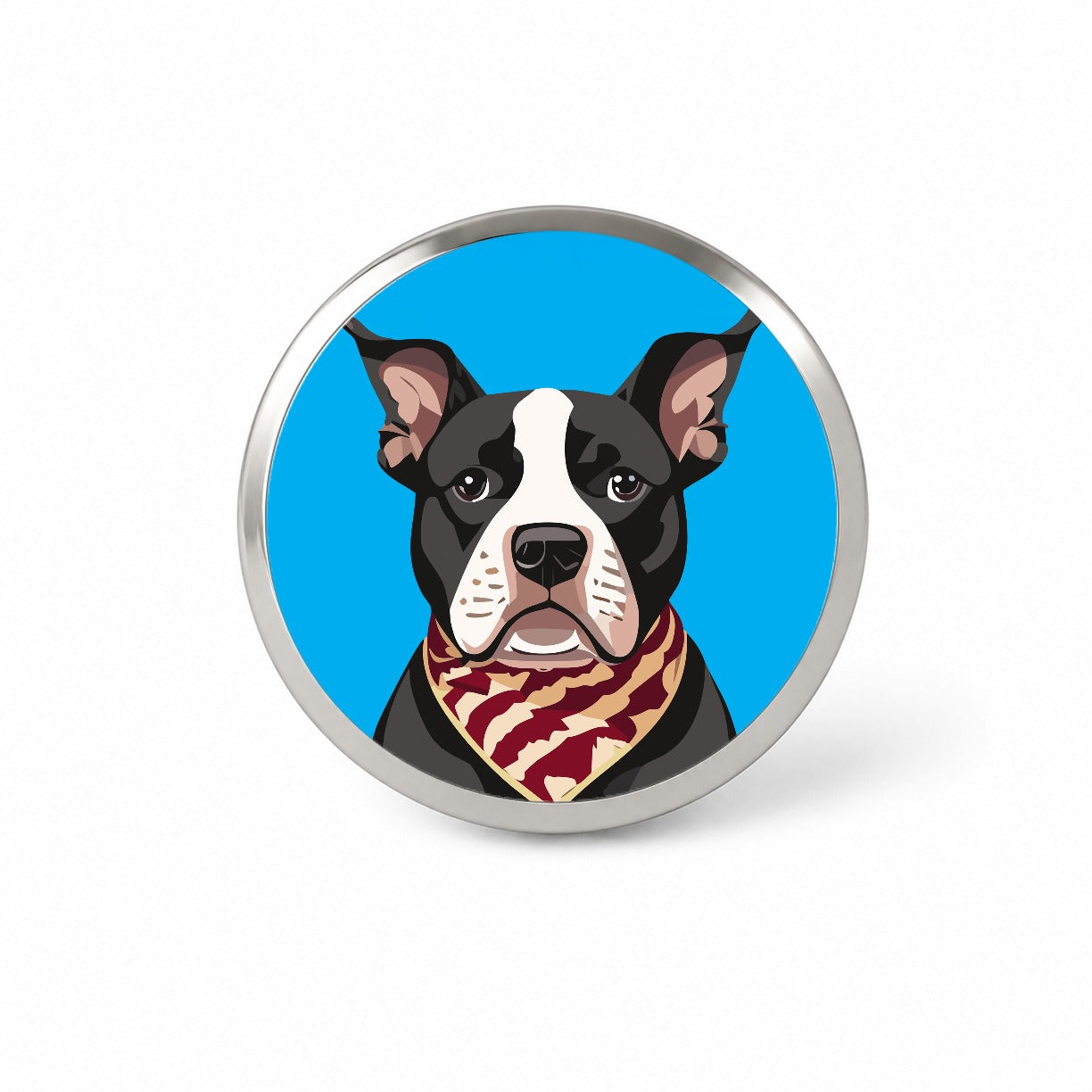 Pit Bull Dog Wearing Bandana Novelty Hat Backpack Lapel Pin