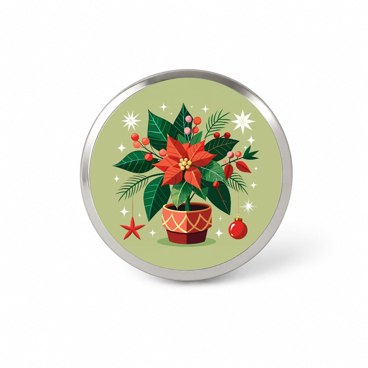 Poinsettia Plant Christmas Beautiful Novelty Hat Backpack Lapel Pin