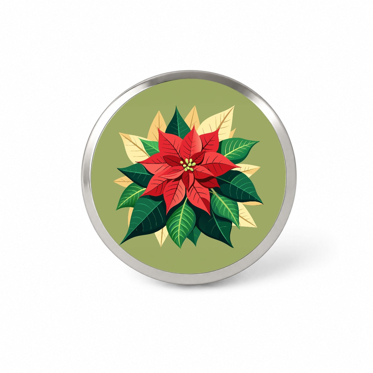 Poinsettia Plant Christmas Decoration Novelty Hat Backpack Lapel Pin