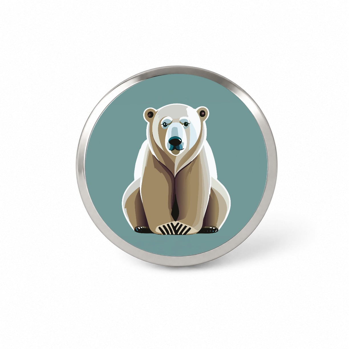 Polar Bear Sitting Novelty Hat Backpack Lapel Pin