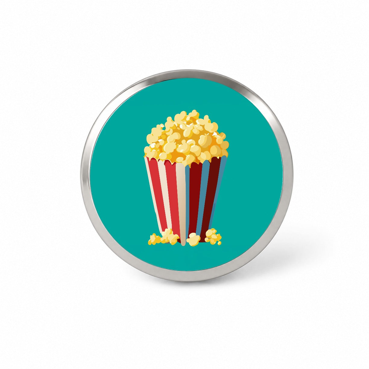 Popcorn Red White Striped Container Novelty Hat Backpack Lapel Pin