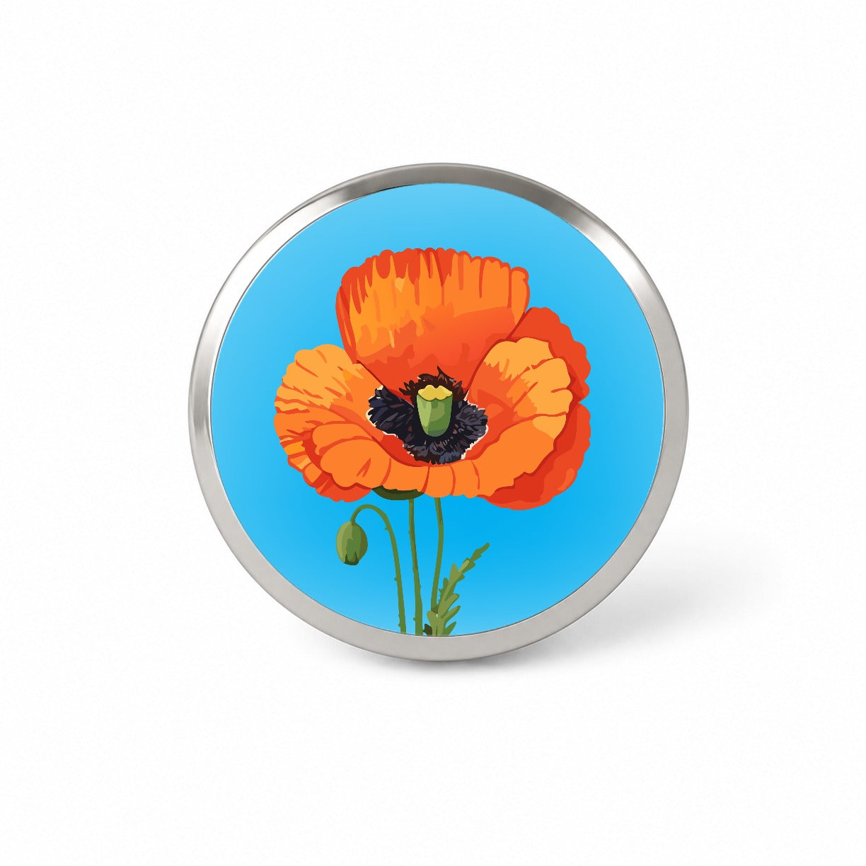 Poppy Flower Orange Novelty Hat Backpack Lapel Pin